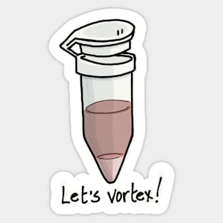 Eppendorf tube "Let's vortex!" Sticker